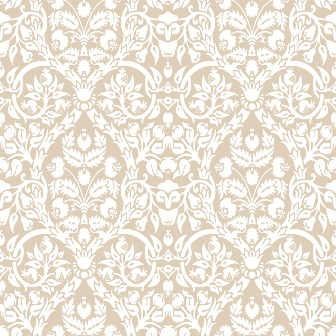 Carta da parati "Damasco floreale beige" a metraggio o rotolo