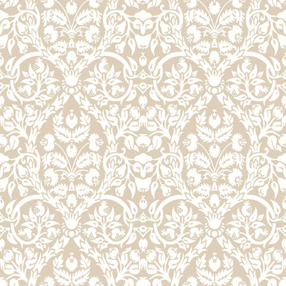 Carta da parati "Damasco floreale beige" a metraggio o rotolo