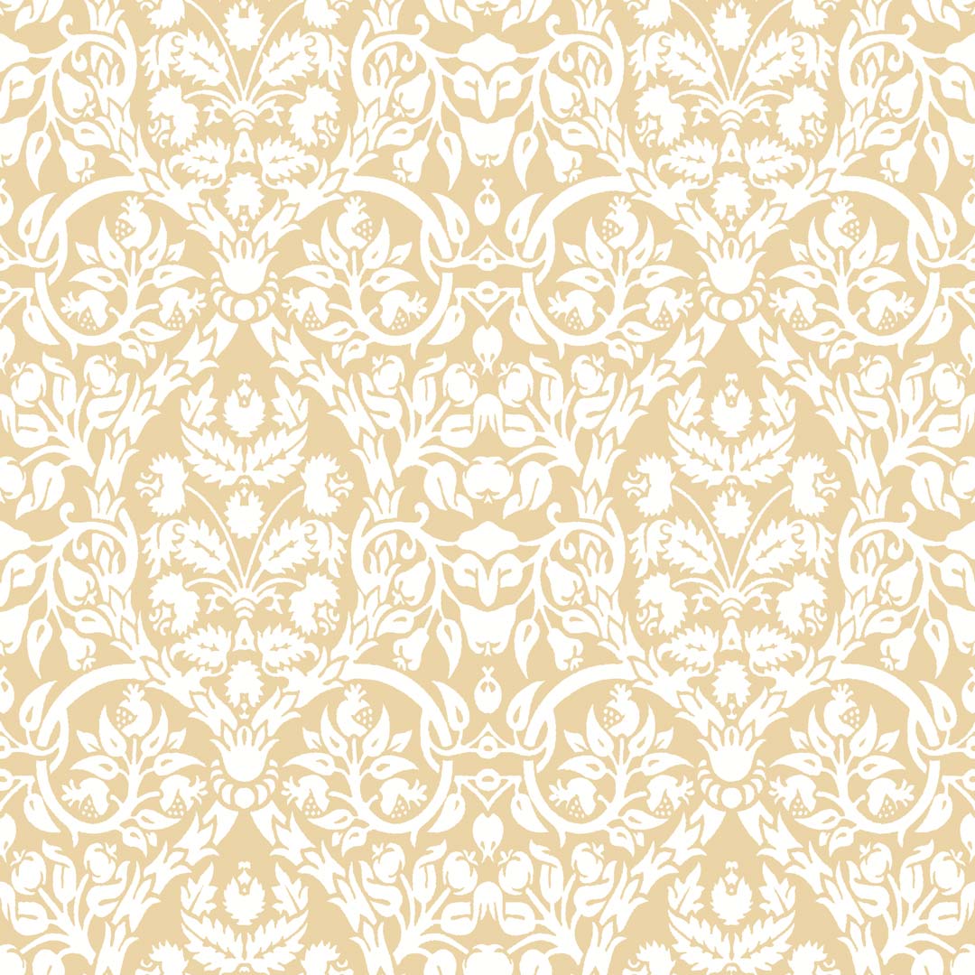 Carta da parati "Damasco floreale giallo" a metraggio o rotolo