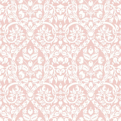Carta da parati "Damasco floreale rosa" a metraggio o rotolo