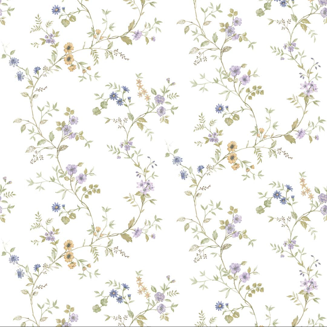 Carta da parati "Garden soft blu" a metraggio o rotolo