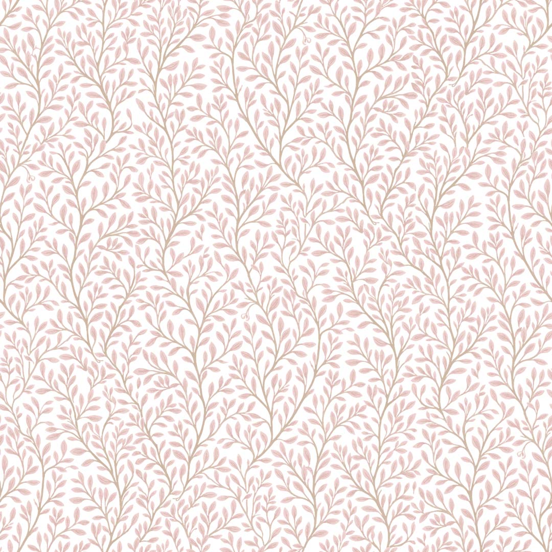 Carta da parati "Intreccio di foglie rosa" a metraggio o rotolo