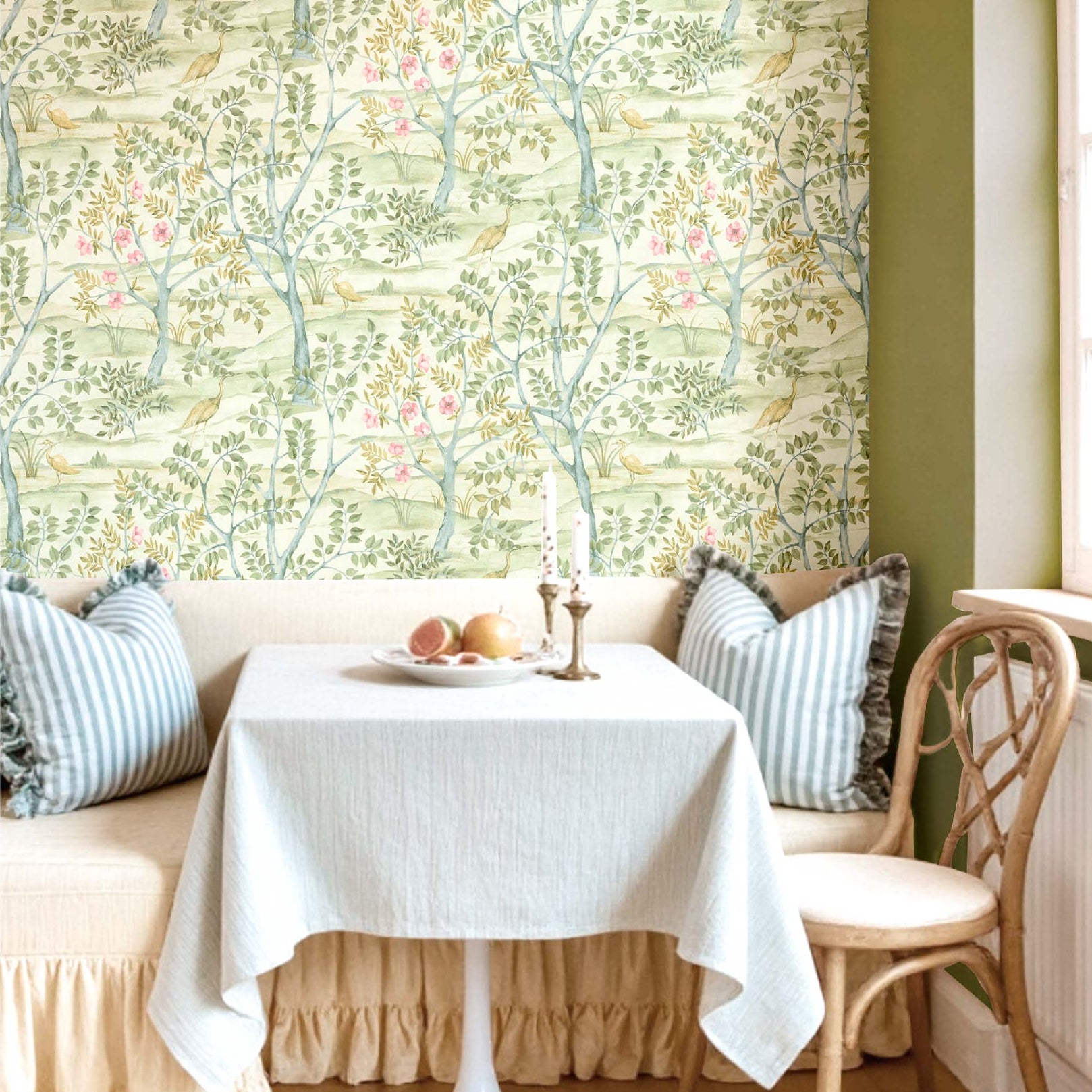 Carta da parati "Foresta aironi verde" a metraggio o rotolo