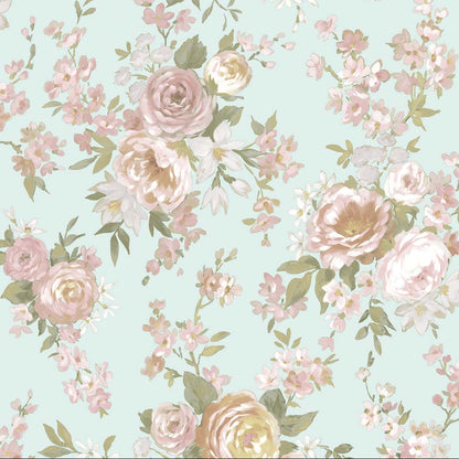 Carta da parati "Peonie azzurre" a metraggio o rotolo