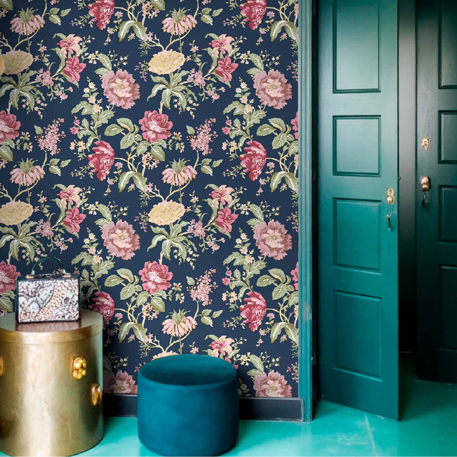 Carta da parati "I giardini botanici blu" a metraggio o rotolo