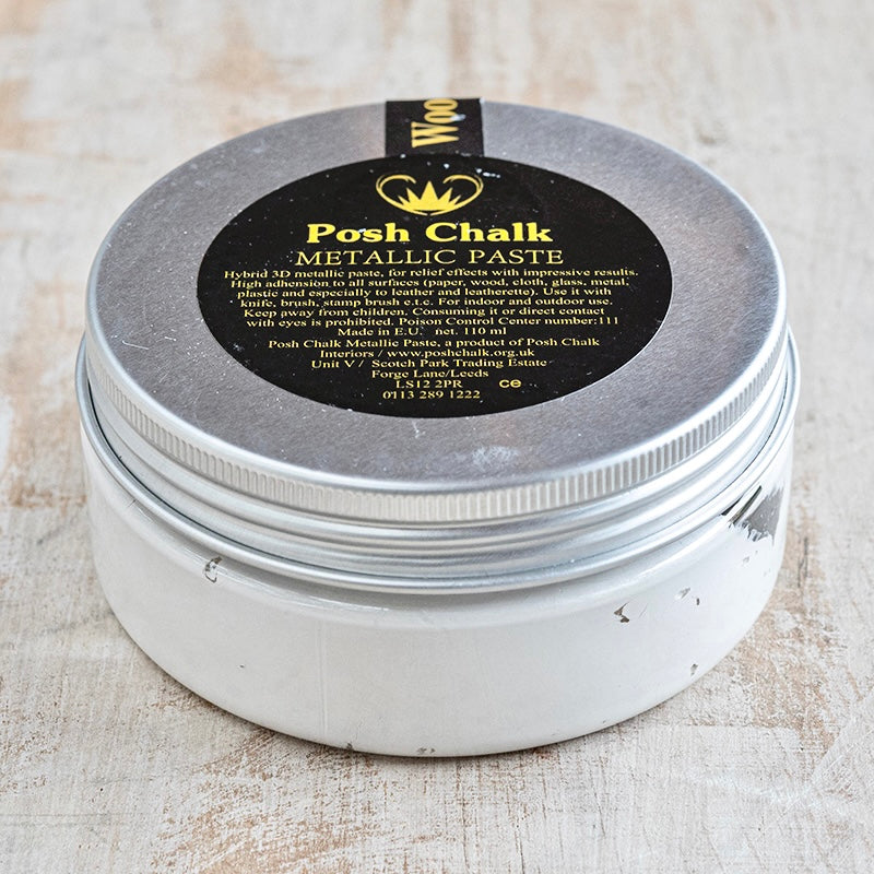 Pasta metallizzata Posh Chalk "White Titamium" 110ml WoodUbend