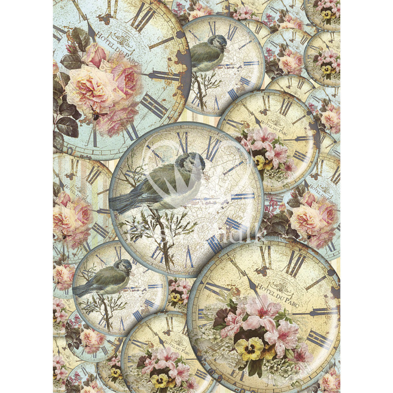 Carta da Découpage "Spring Time" in Carta di Riso Posh chalk 28,5x40cm