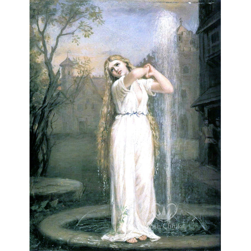 Carta da Découpage "Fountain Girl" in Carta di Riso Posh chalk 58x81 cm