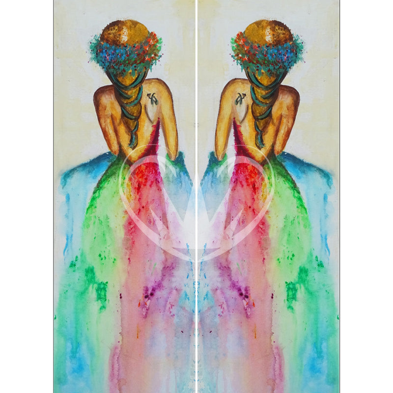 Carta da Découpage "Rainbow Girl" in Carta di Riso Posh chalk 60x84cm