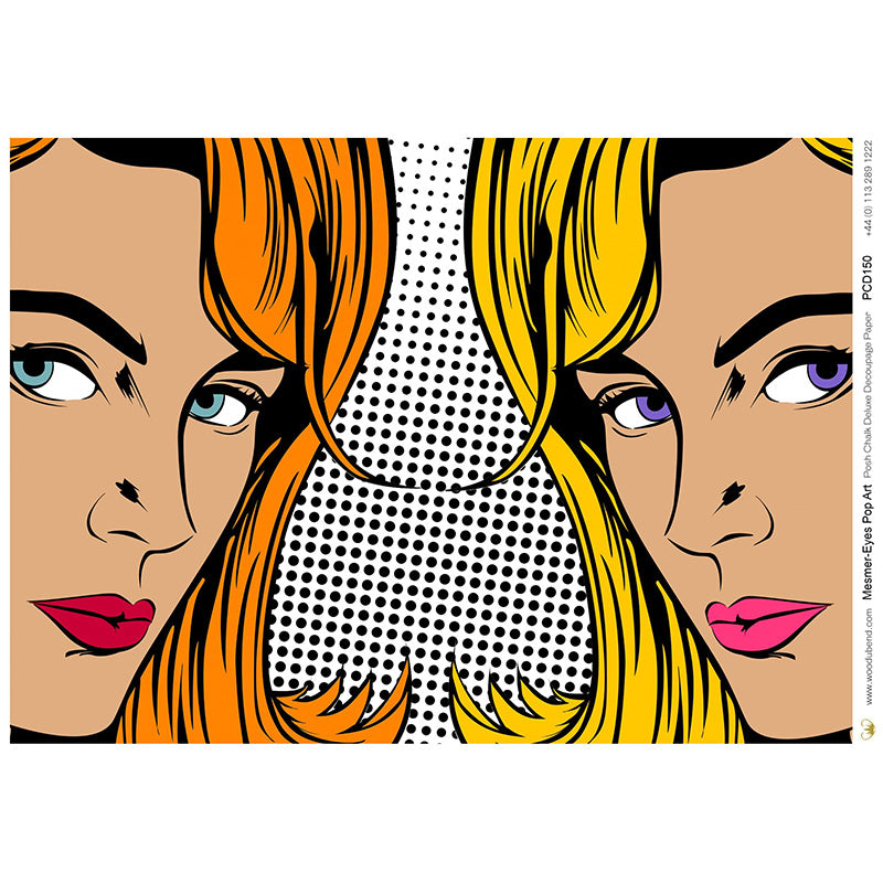 Carta da Découpage "Mesmer-Eyes Pop" in Carta di Riso Posh chalk 58x81cm