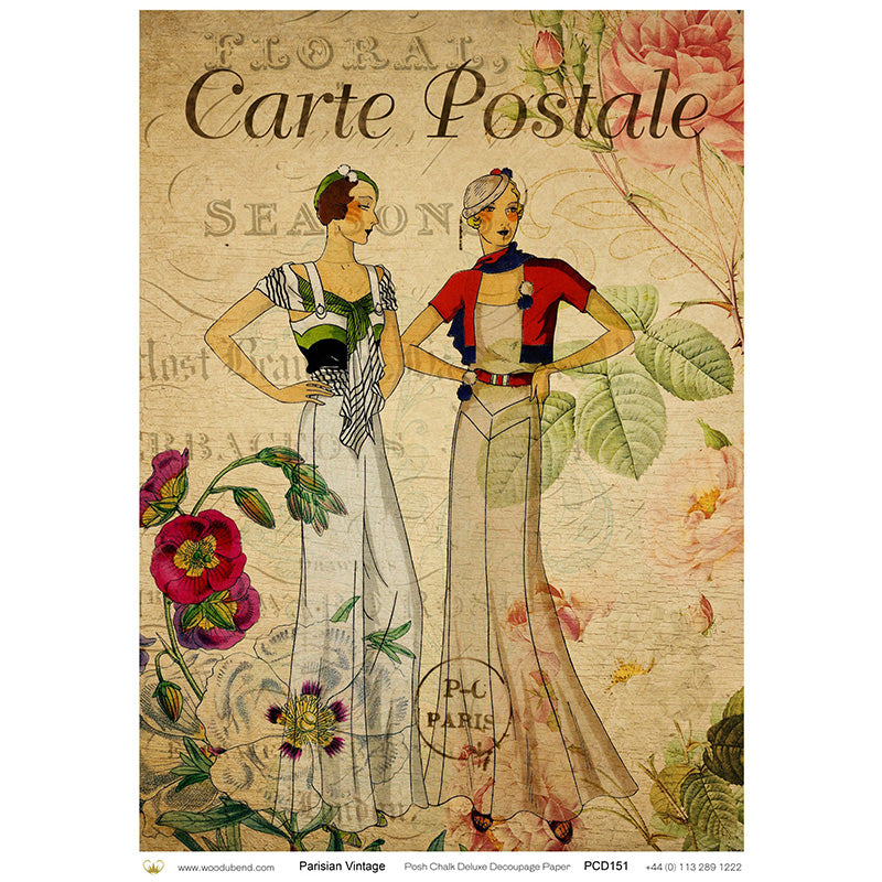 Carta da Découpage "Parisian vintage" in Carta di Riso Posh chalk 58x81cm
