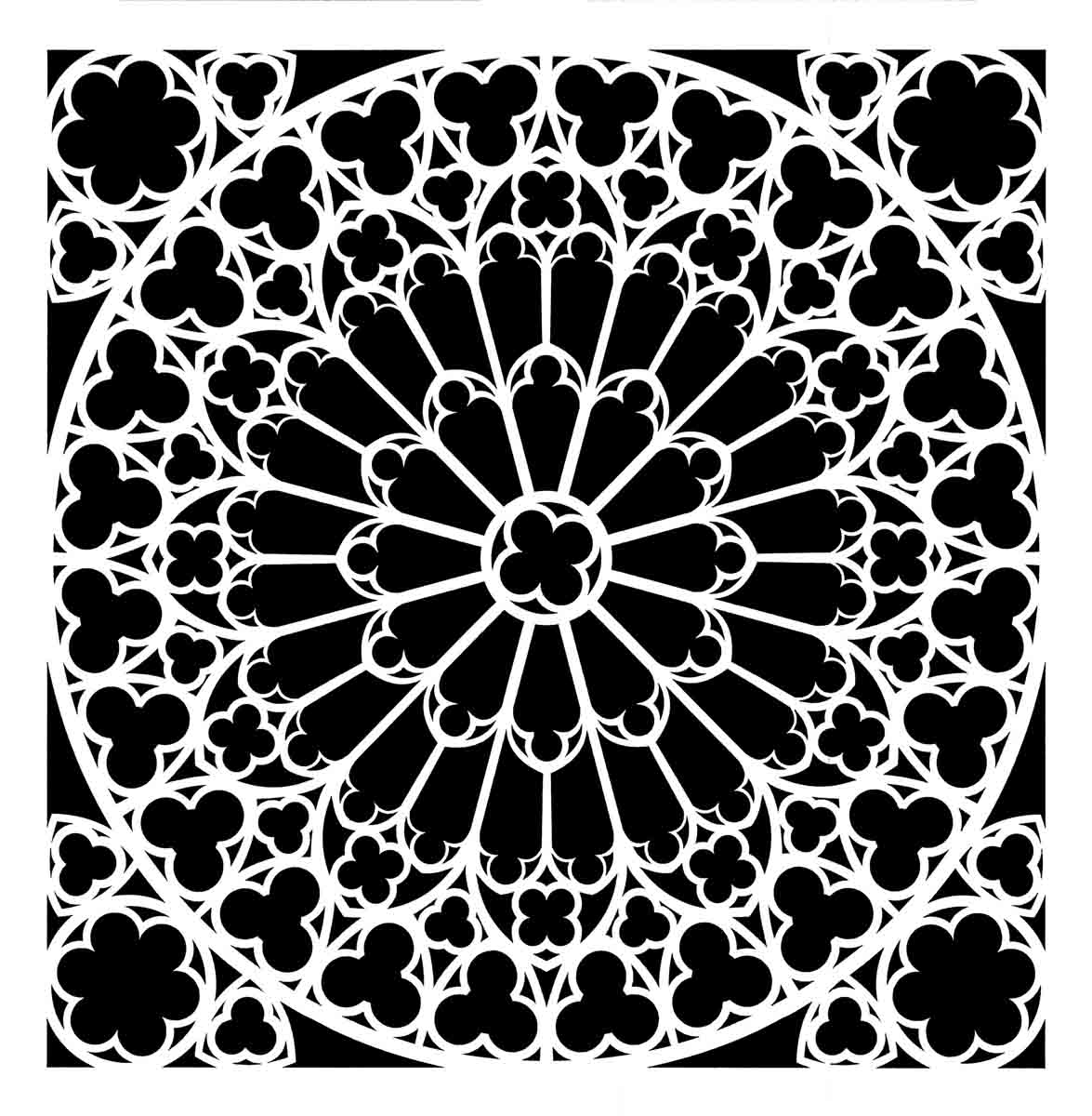 Posh Chalk Stencil Stone Rosette 40x40cm - WoodUbend