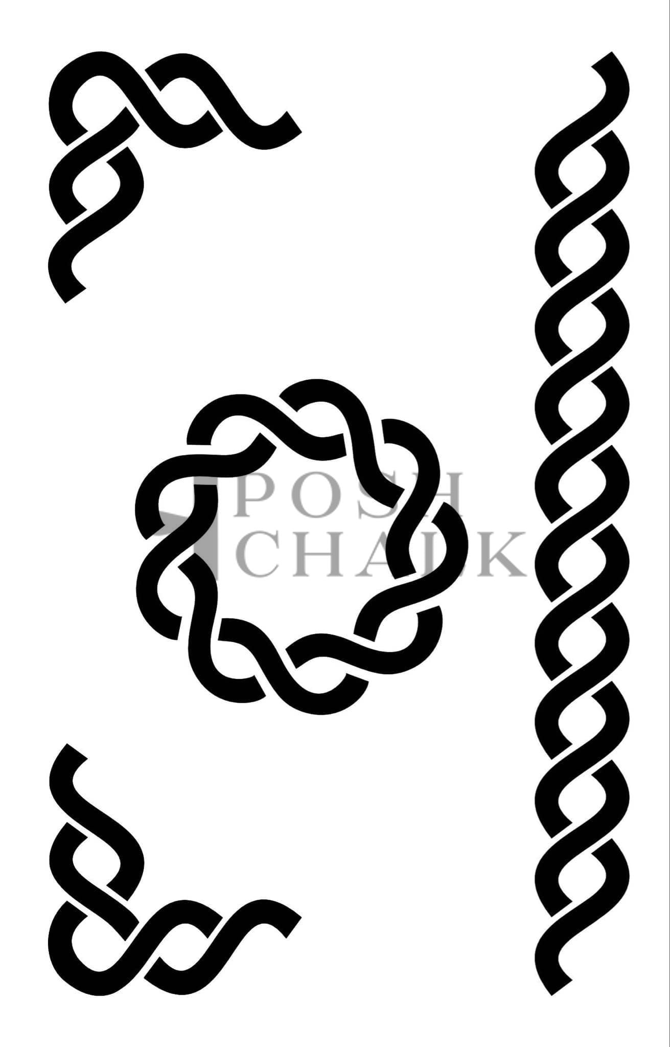 Posh Chalk Stencil "Celtic Elements" 29,7x19,5cm - WoodUbend