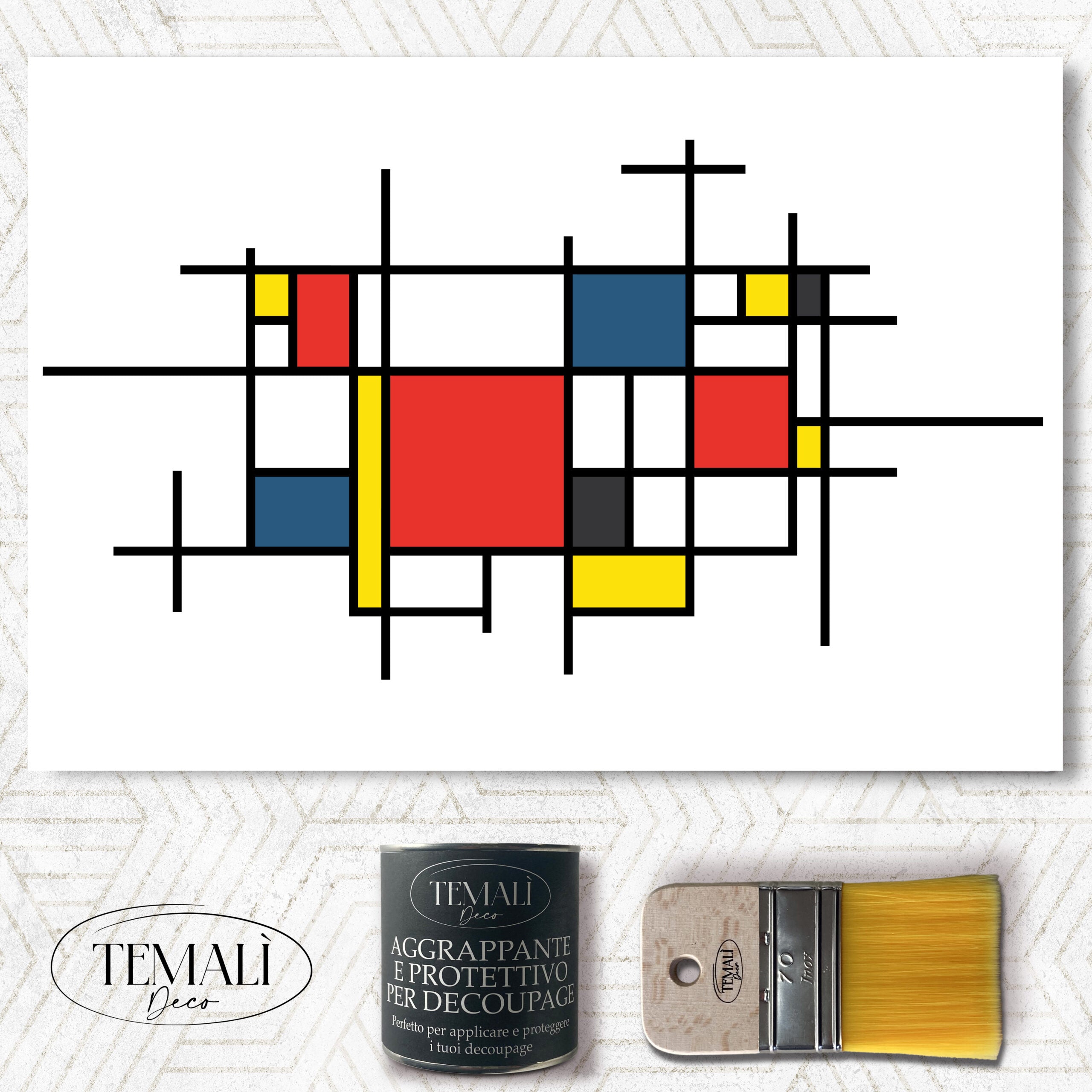 Dècoupage Vintage Quadro - Colourful Cubes