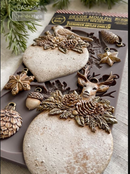Redesign Decor Moulds "Evergreen Antler Emblem" 12,7 x 20,3 cm