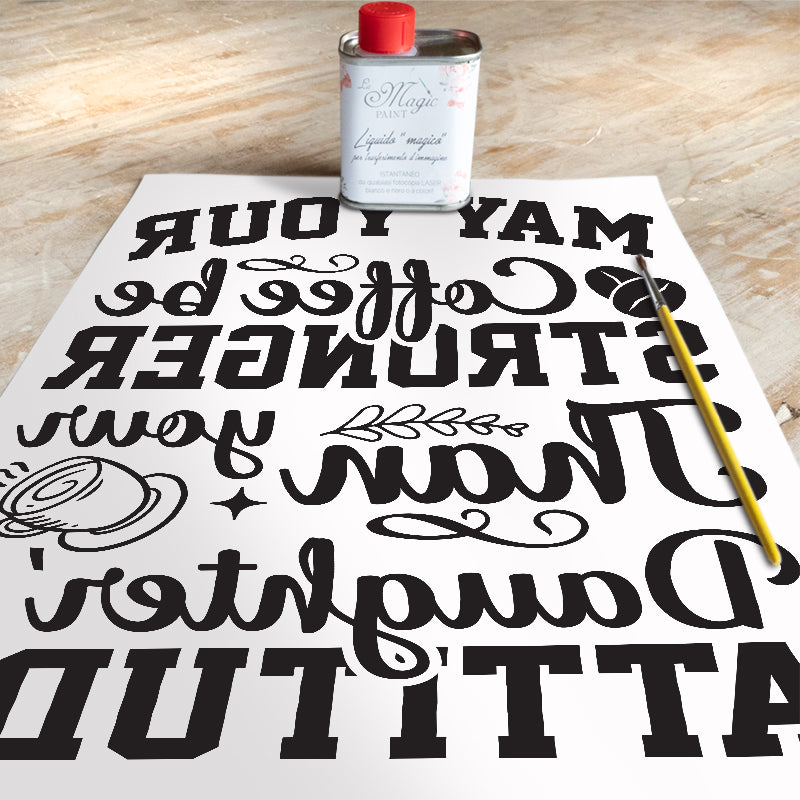 Stampa Trasferibile “SCRIPT, COFFEE” 28×40 cm