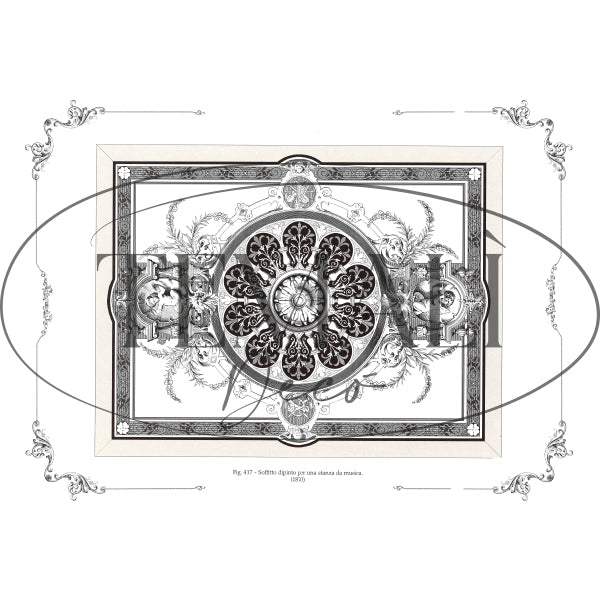 Decoupagé Serigrafia - Soffitto Stanza della Musica