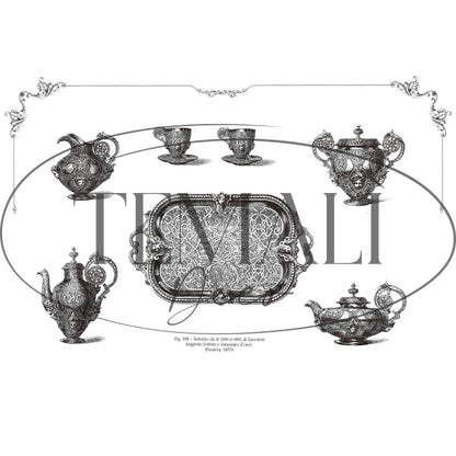 Decoupagé Serigrafia - Servizio da Thé