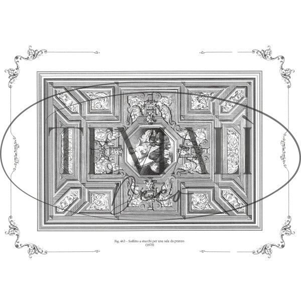 Decoupagé Serigrafia - Stucchi in Sala da Pranzo