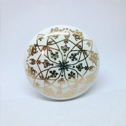 Pomello in ceramica “Mandala Fine Dorato"