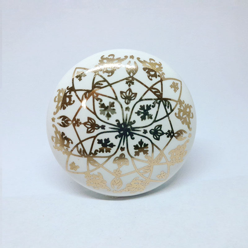 Pomello in ceramica “Mandala Fine Dorato"
