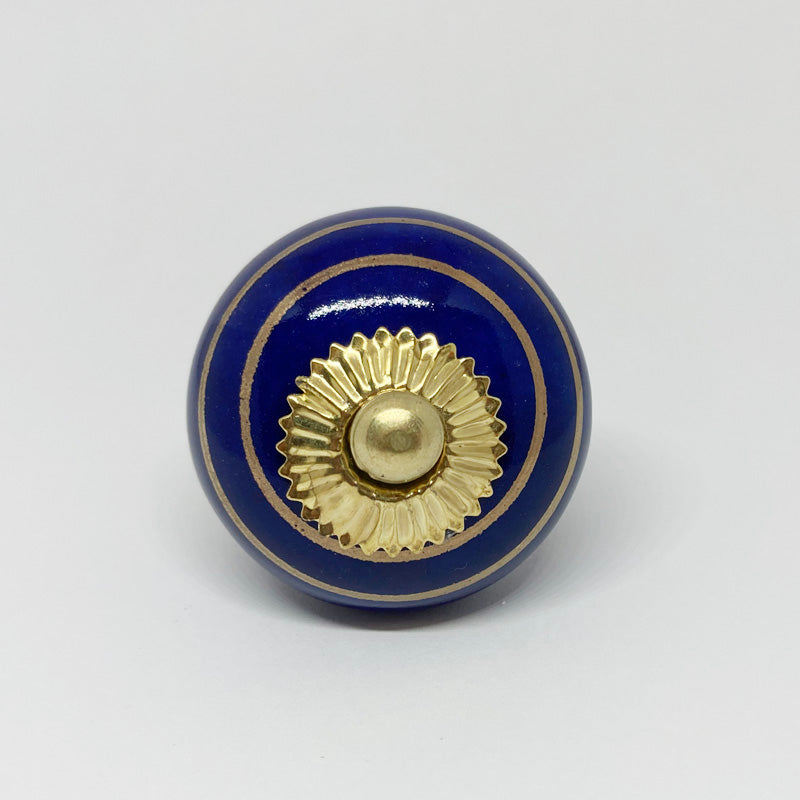 Pomello in ceramica “Cerchi nel blu”