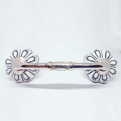 Maniglia in ferro e ceramica “Double Flower"