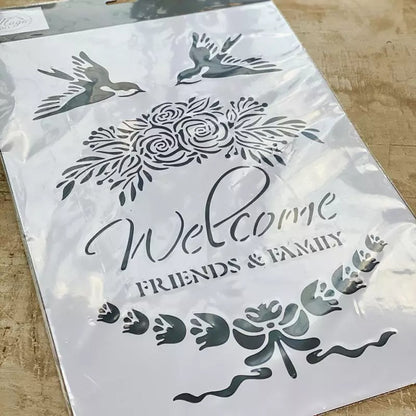 Stencil "Welcome", Magic Paint, riutilizzabile, 30x42 cm