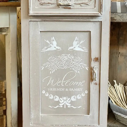 Stencil "Welcome", Magic Paint, riutilizzabile, 30x42 cm