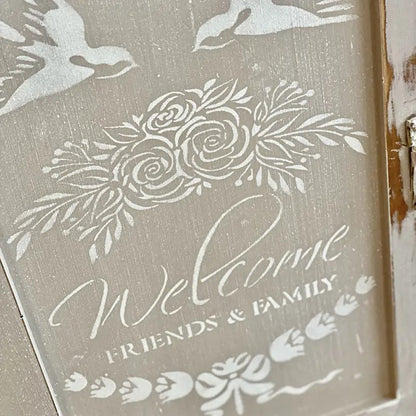Stencil "Welcome", Magic Paint, riutilizzabile, 30x42 cm