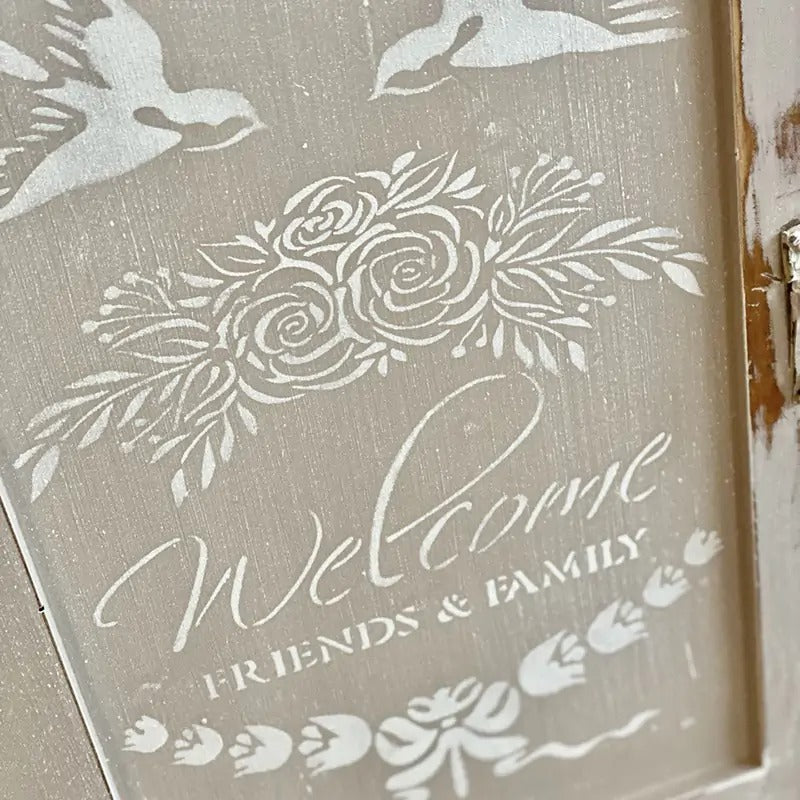 Stencil "Welcome", Magic Paint, riutilizzabile, 30x42 cm