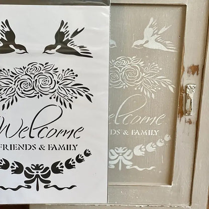 Stencil "Welcome", Magic Paint, riutilizzabile, 30x42 cm