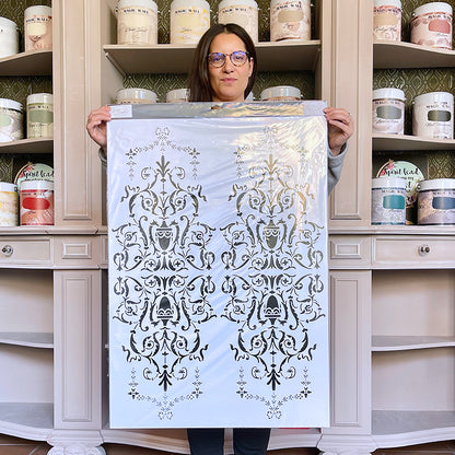 Grande Stencil Grottesca con Drappi