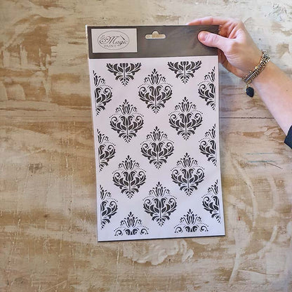 Stencil “Damasco”, Magic Paint, riutilizzabile, 21x29,7 cm