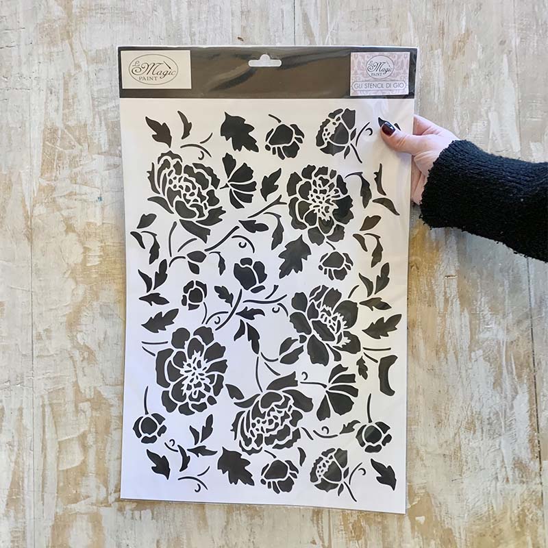 Stencil “Lovely Flower”, Magic Paint, riutilizzabile, 30×42 cm