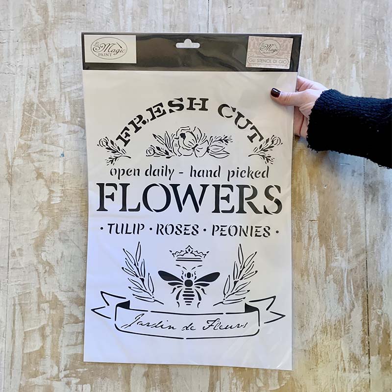 Stencil "Jardin de Fleurs", Magic Paint, riutilizzabile, 30x42 cm