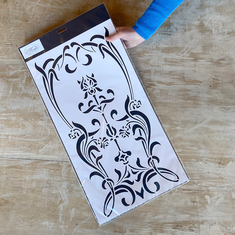 Stencil “Sinfonia Liberty”, Magic Paint, riutilizzabile, 30×55 cm