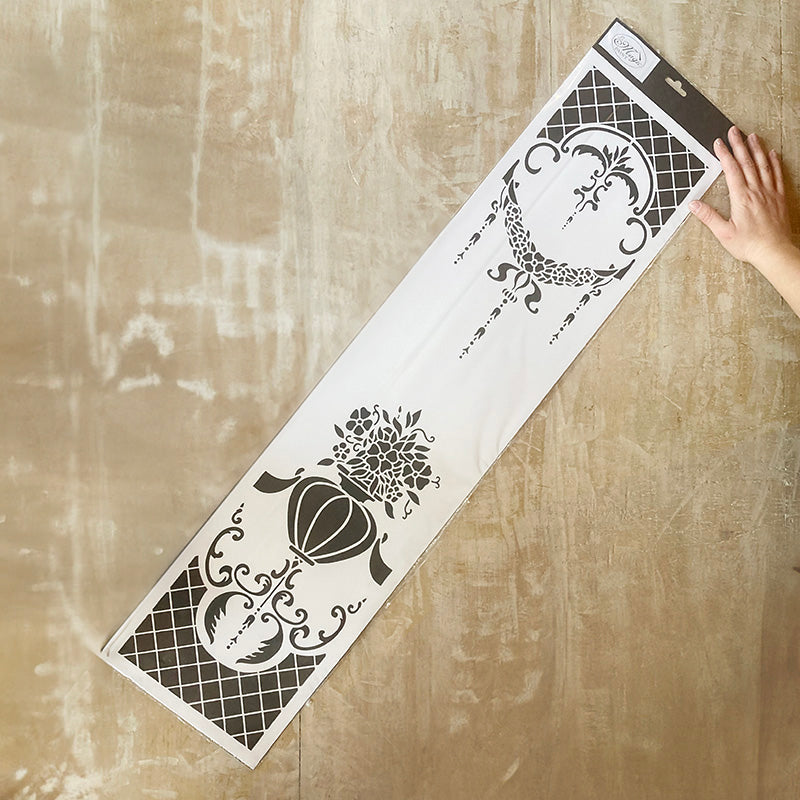 Stencil "Giardino Bucolico" Magic Paint, riutilizzabile 21,6x90 cm