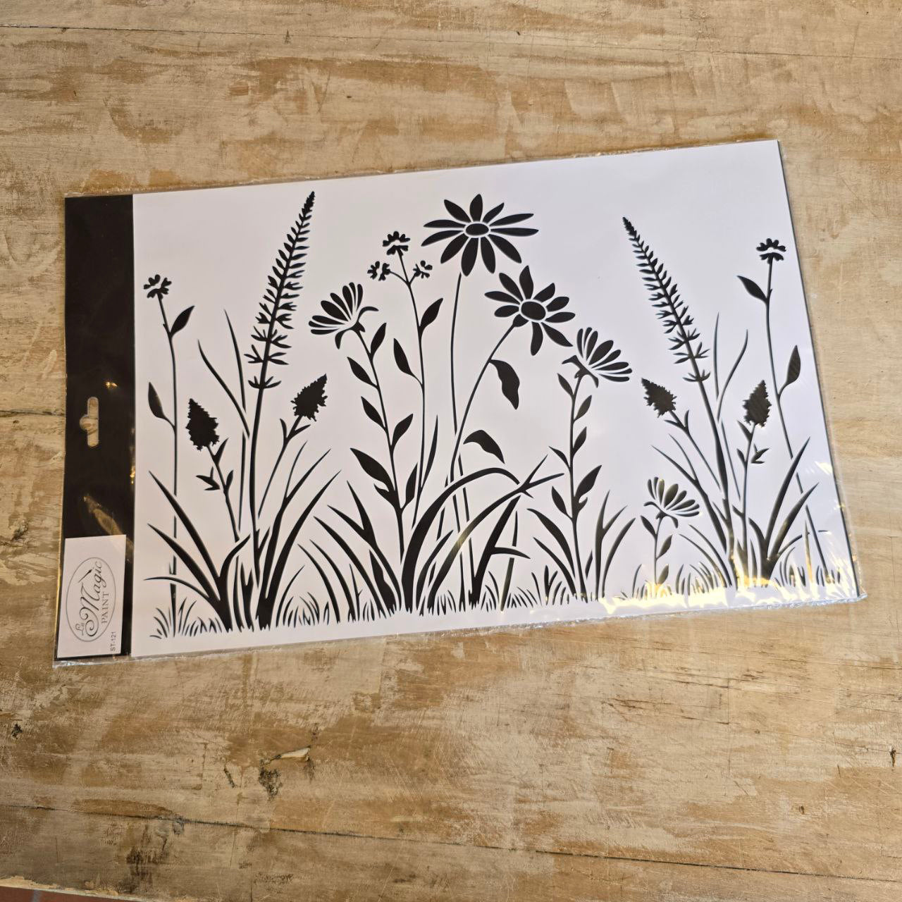 Stencil “Fiori di campo”, Magic Paint, riutilizzabile, 30×42 cm
