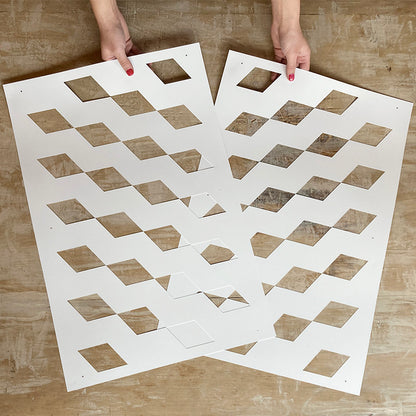 Stencil Multistrato “Optical '70”, Magic Paint, riutilizzabile, 40×60 cm