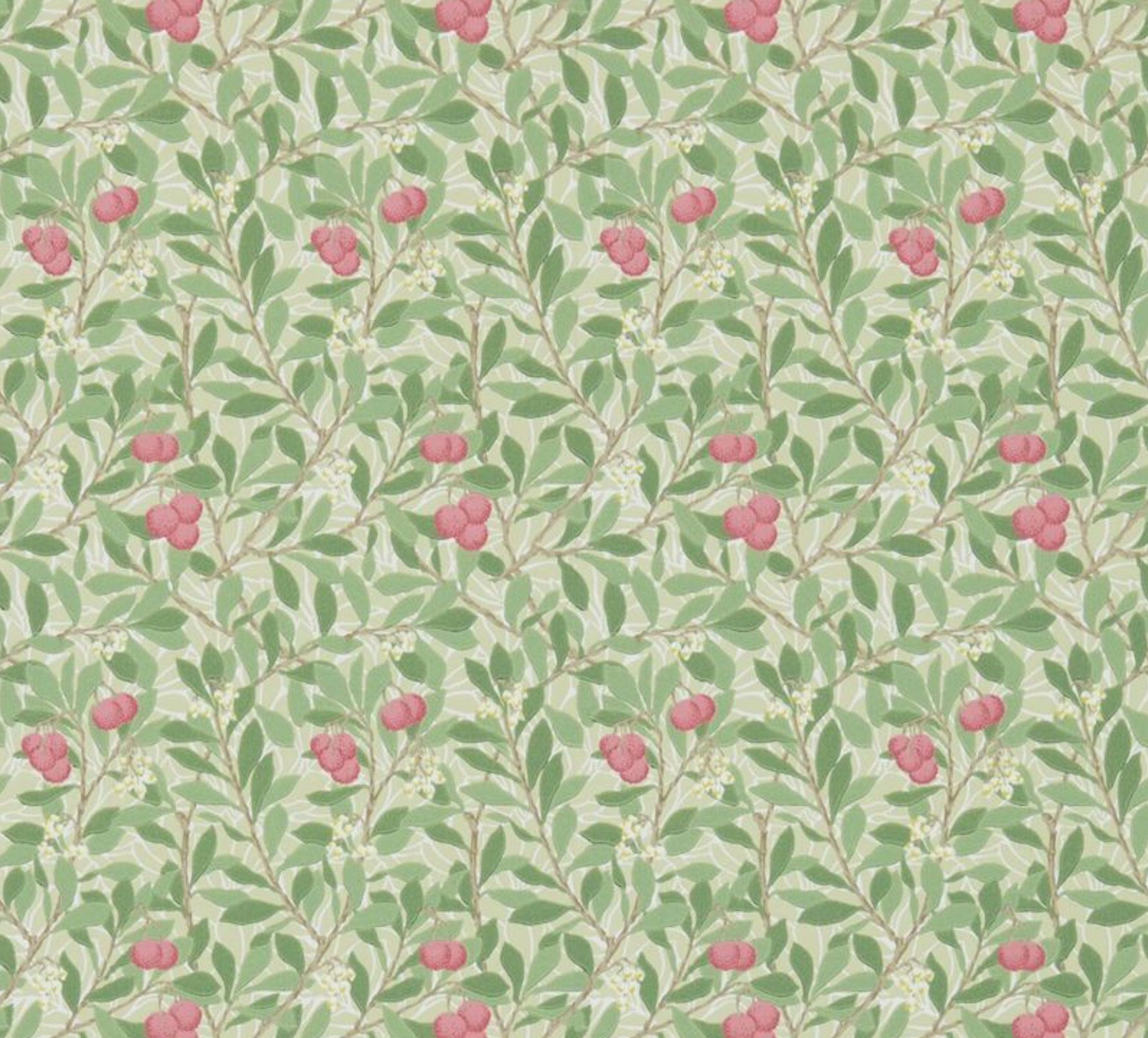 Carta da parati “Arbutus” verde menta, catalogo Morris & Friends a metraggio o rotolo