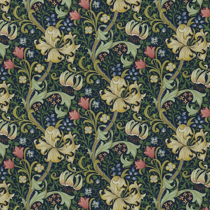 TELA "LIRIO DORADO AZUL" Morris & Co - Morris & Amigos