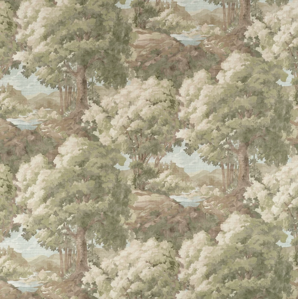TESSUTO  "Woodland Clearing Verde" boxwood | THIBAUT