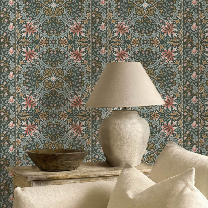 Papel pintado "YEW & ARIL SPEARMINT" Morris & Co. - Sanderson
