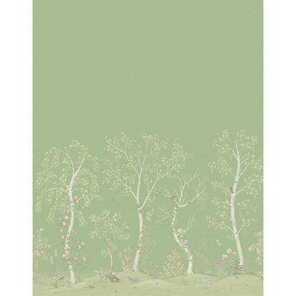 Carta da Parati "SEASONAL WOODS Jade Silk" The Garden | COLE & SON