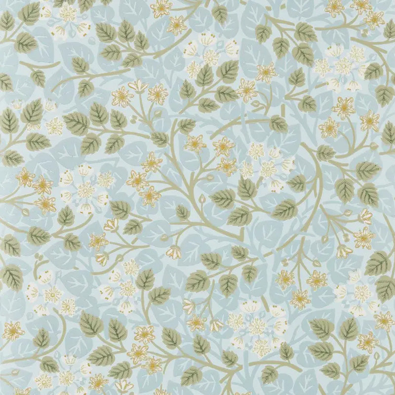 Carta da parati "Silver Lime Azzurro" - Highgrove - SANDERSON