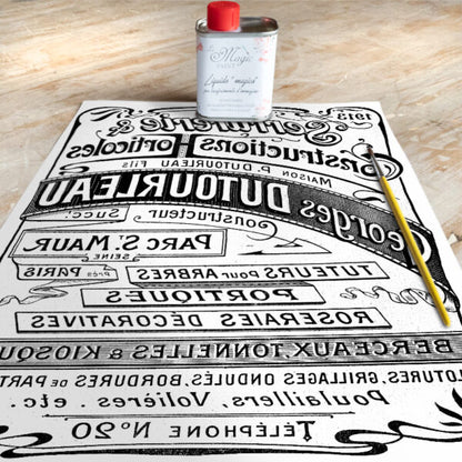 Stampa Trasferibile "COUNTRY, VINTAGE SCRIPT" 28x40 cm