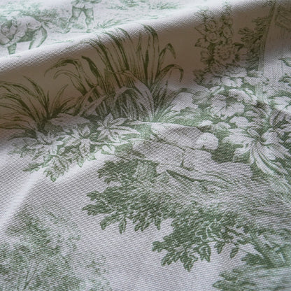 Tessuto in Cotone – Toile de Jouy – Verde – al metro