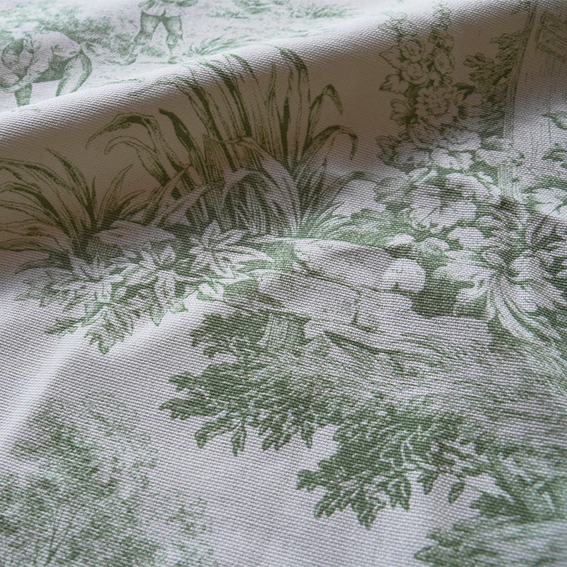 Tessuto in Cotone – Toile de Jouy – Verde – al metro