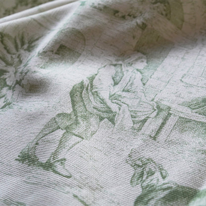 Tessuto in Cotone – Toile de Jouy – Verde – al metro